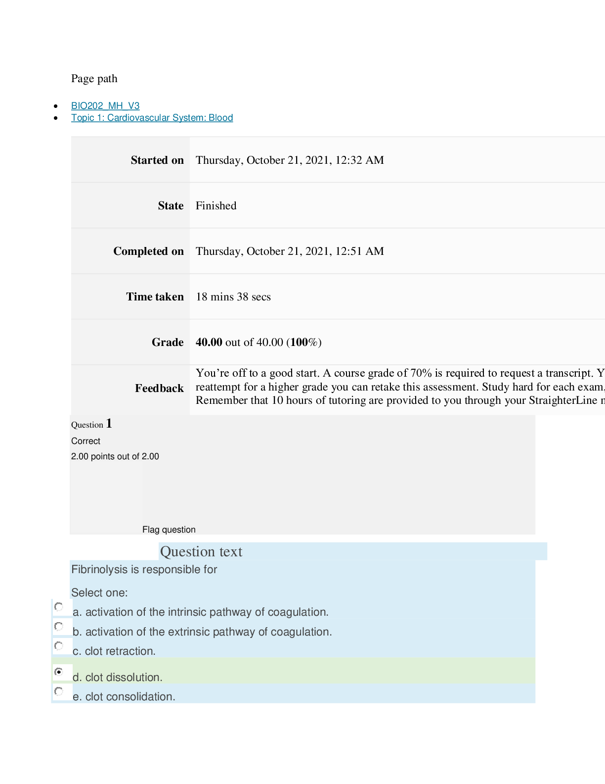 Preview image for BIO202_MH_V3  Topic 1: Cardiovascular System: Blood UPDATED 2022/2023 VERIFIED